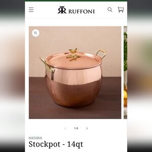 Ruffoni Historia Hammered Copper 14 Qt /28cm Stockpot Acorn Knob  3102b-28